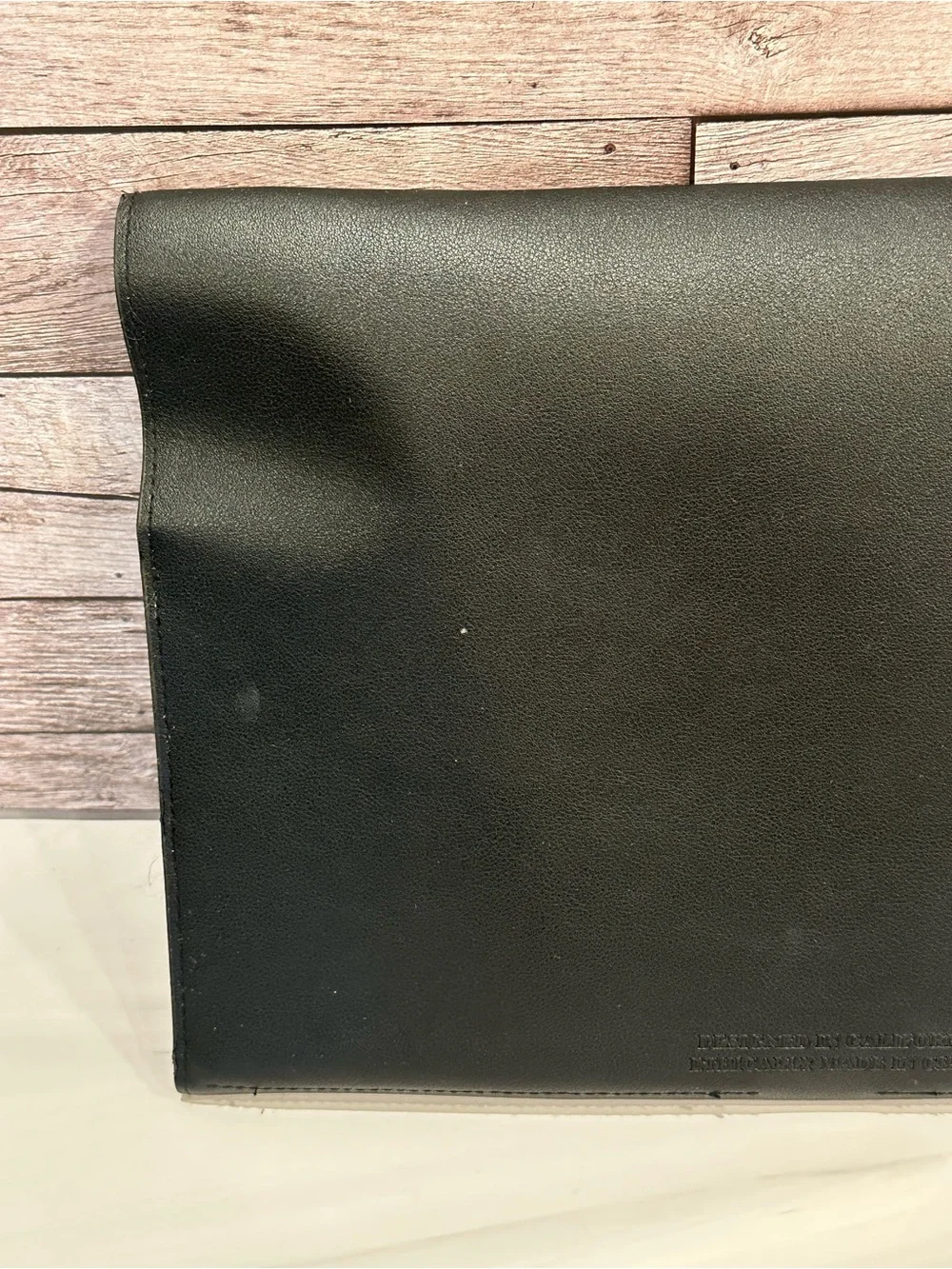 Men's Black Envelope Briefcase with Gold Snap Closure